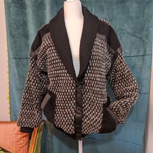 Vintage 80's Leather and Knit Coat